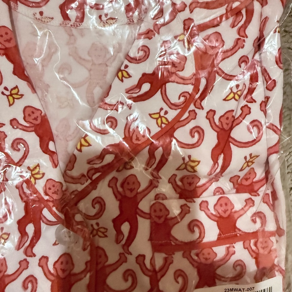 Roller Rabbit Red Monkey Print Pajamas - Picture 4 of 4
